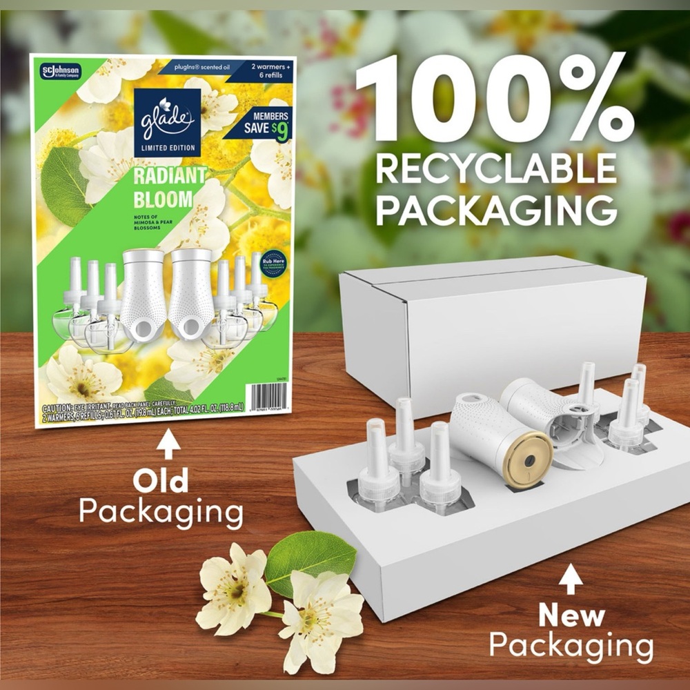 Glade Plugins Scented Oil Limited Edition Radiant Bloom 2 Warmers & 6 Oil Refill